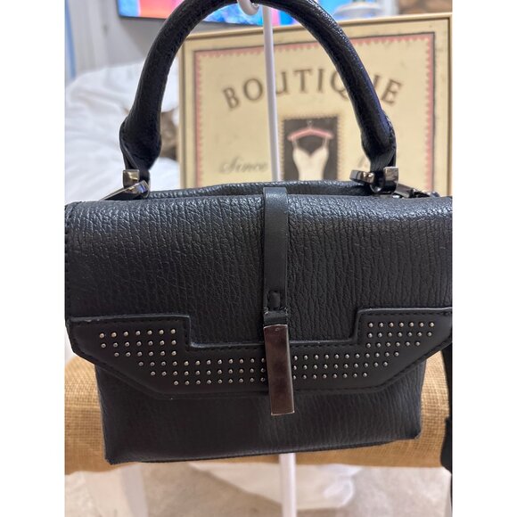 Danielle Nicole Black Faux Leather Small Studded Bag Top Handle & Crossbody - Picture 15 of 16